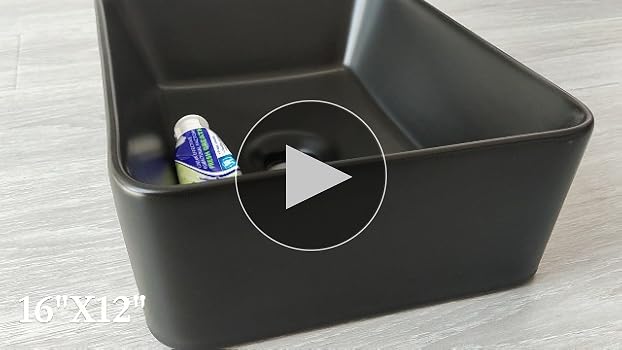 Kichae Black Vessel Sink Rectangle- 24